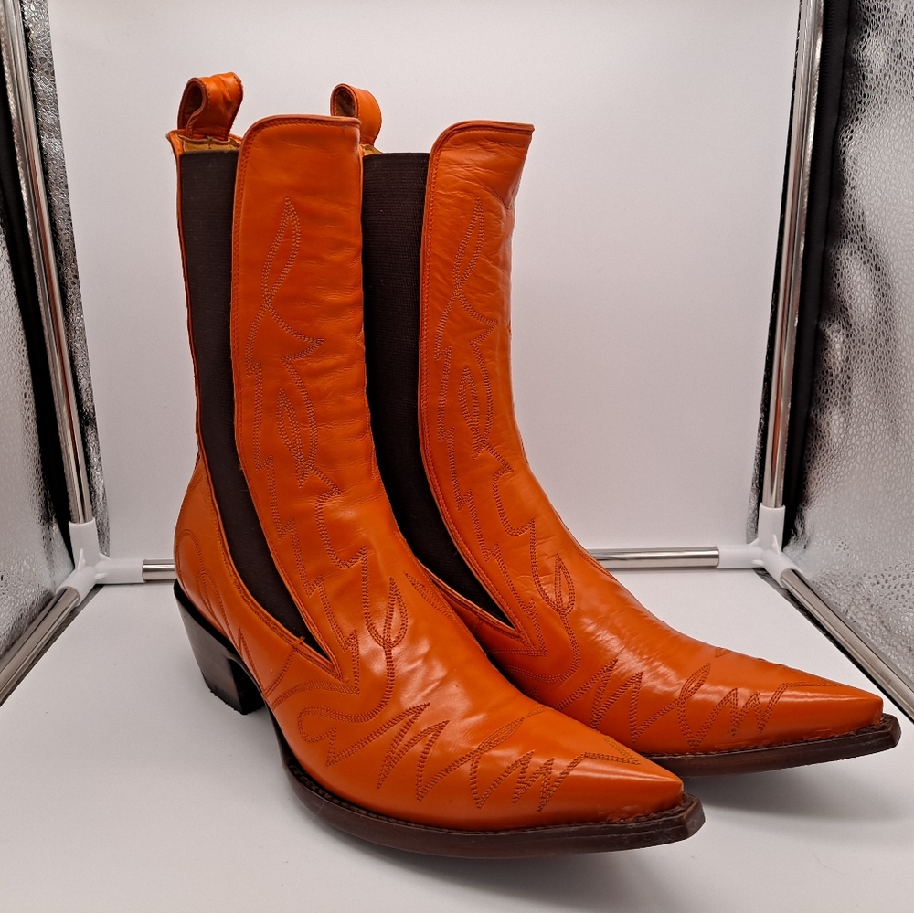 Extremely Rare Old Gringo orange cowboy cowgirl boots 7M